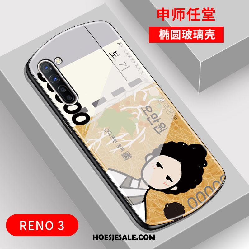 Oppo Reno 3 Hoesje Boog Glas Net Red Mobiele Telefoon Trend Sale