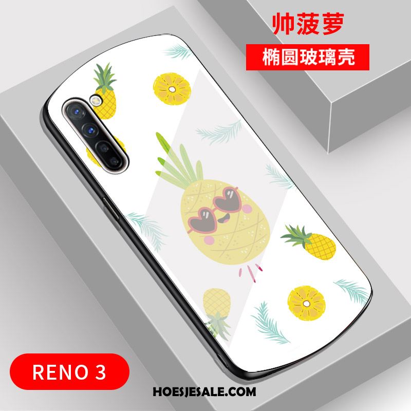 Oppo Reno 3 Hoesje Boog Glas Net Red Mobiele Telefoon Trend Sale