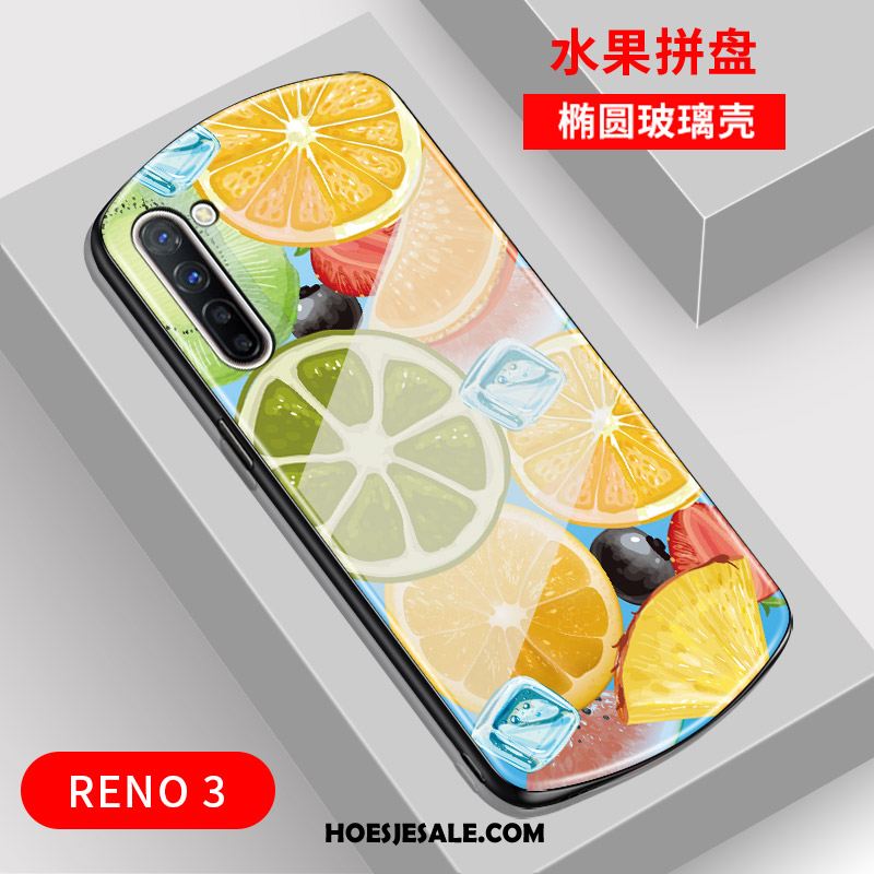 Oppo Reno 3 Hoesje Boog Glas Net Red Mobiele Telefoon Trend Sale