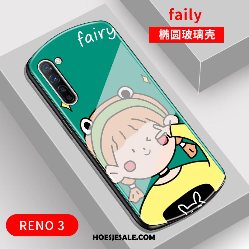 Oppo Reno 3 Hoesje Boog Glas Net Red Mobiele Telefoon Trend Sale