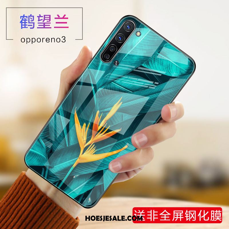 Oppo Reno 3 Hoesje Groen Hoes Anti-fall All Inclusive Persoonlijk Goedkoop