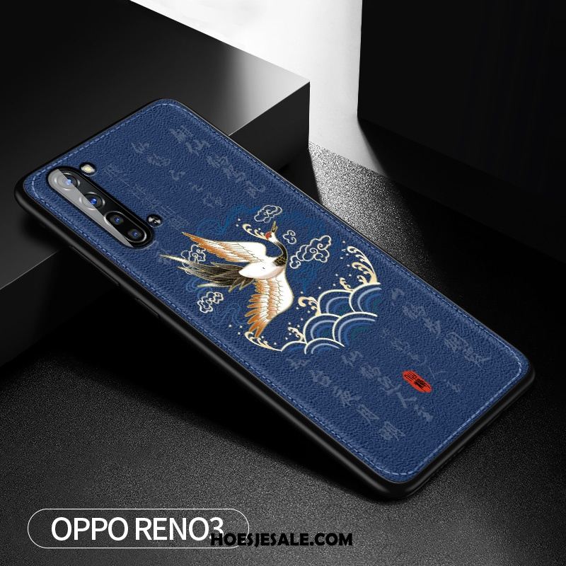 Oppo Reno 3 Hoesje Kraan Mobiele Telefoon Blauw Hoes Anti-fall Goedkoop