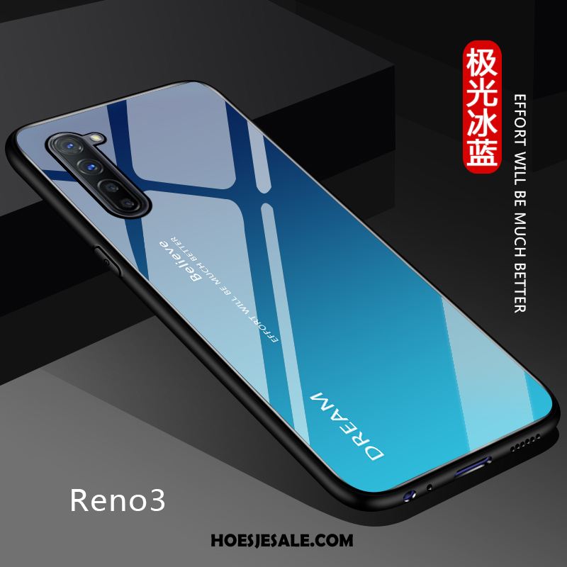 Oppo Reno 3 Hoesje Pas Anti-fall Bescherming Effen Kleur Verloop Winkel