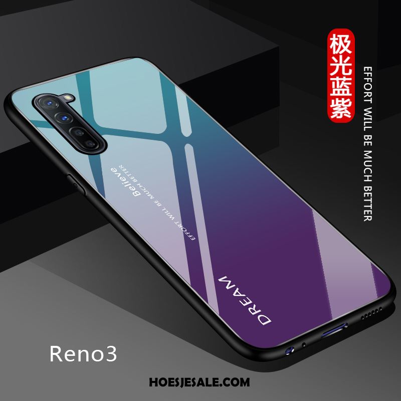 Oppo Reno 3 Hoesje Pas Anti-fall Bescherming Effen Kleur Verloop Winkel