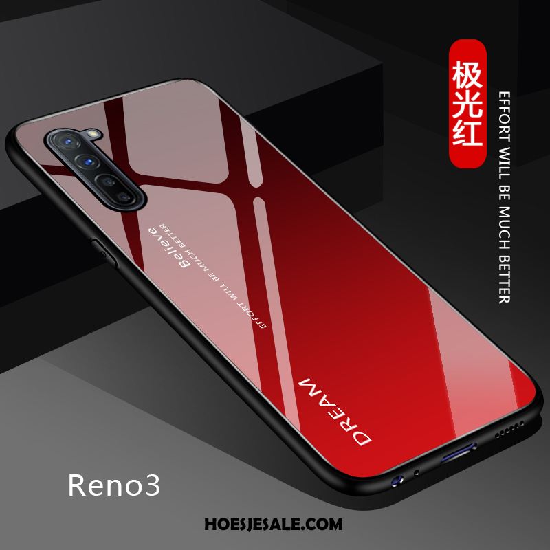 Oppo Reno 3 Hoesje Pas Anti-fall Bescherming Effen Kleur Verloop Winkel