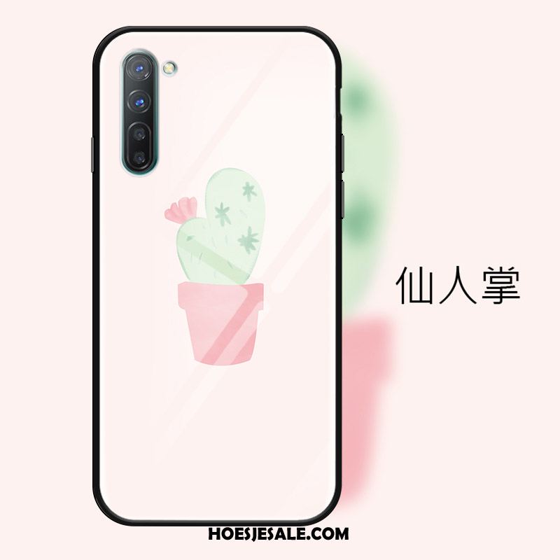 Oppo Reno 3 Hoesje Roze Eenvoudige Hart Spotprent Hoes Online