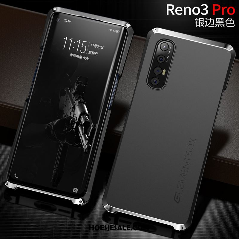 Oppo Reno 3 Pro Hoesje All Inclusive Metaal Hoes Anti-fall Siliconen Online