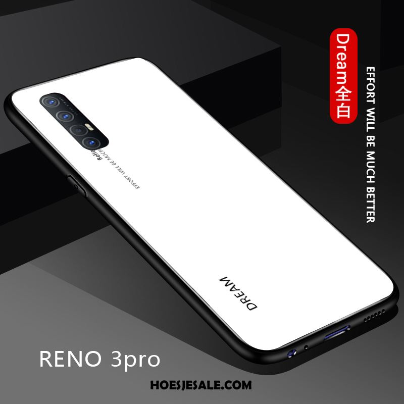 Oppo Reno 3 Pro Hoesje Glas Blauw Lovers Trendy Merk Siliconen Kopen