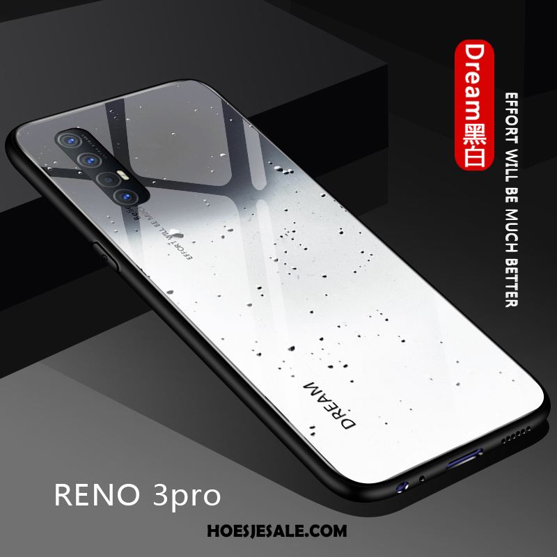 Oppo Reno 3 Pro Hoesje Glas Blauw Lovers Trendy Merk Siliconen Kopen