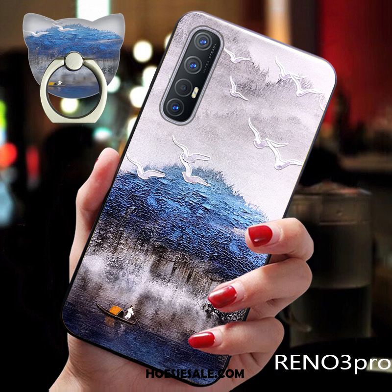 Oppo Reno 3 Pro Hoesje Hanger Trend Ondersteuning Bescherming Vintage Goedkoop