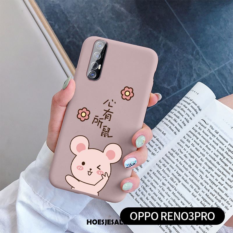 Oppo Reno 3 Pro Hoesje Mobiele Telefoon Spotprent Hart Lovers Anti-fall Online