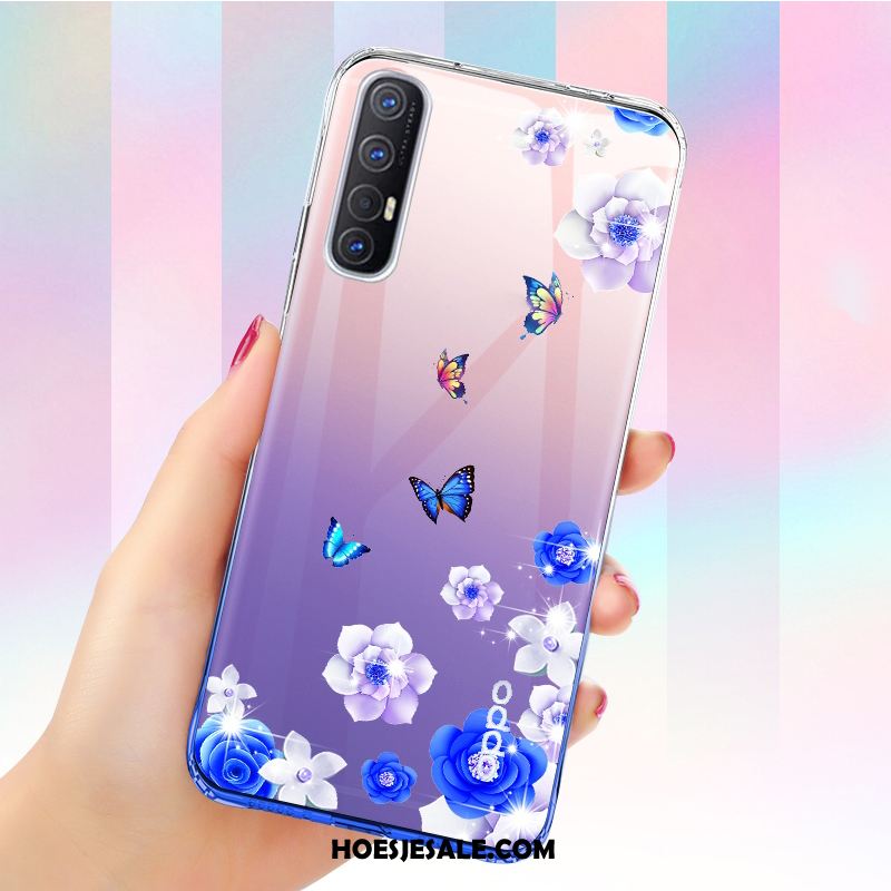 Oppo Reno 3 Pro Hoesje Scheppend Gasbag Dun Trend Blauw Goedkoop