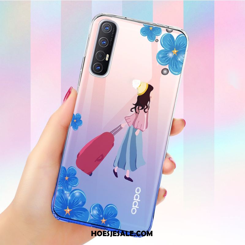 Oppo Reno 3 Pro Hoesje Scheppend Gasbag Dun Trend Blauw Goedkoop