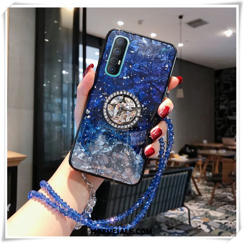 Oppo Reno 3 Pro Hoesje Trendy Merk Mode Luxe Siliconen Blauw Sale