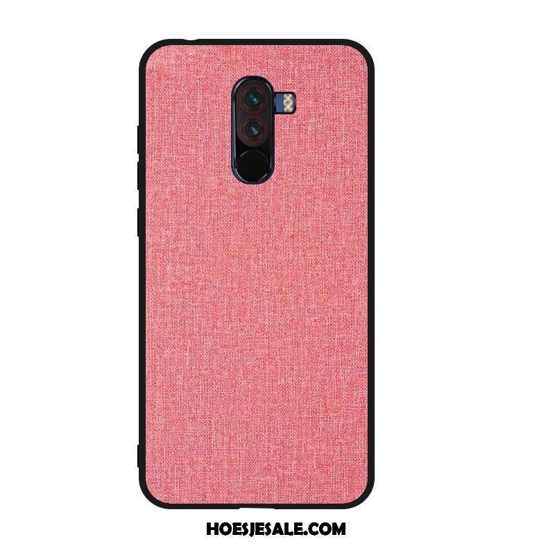 Pocophone F1 Hoesje Hoes Zacht Canvas Mini Hard Kopen