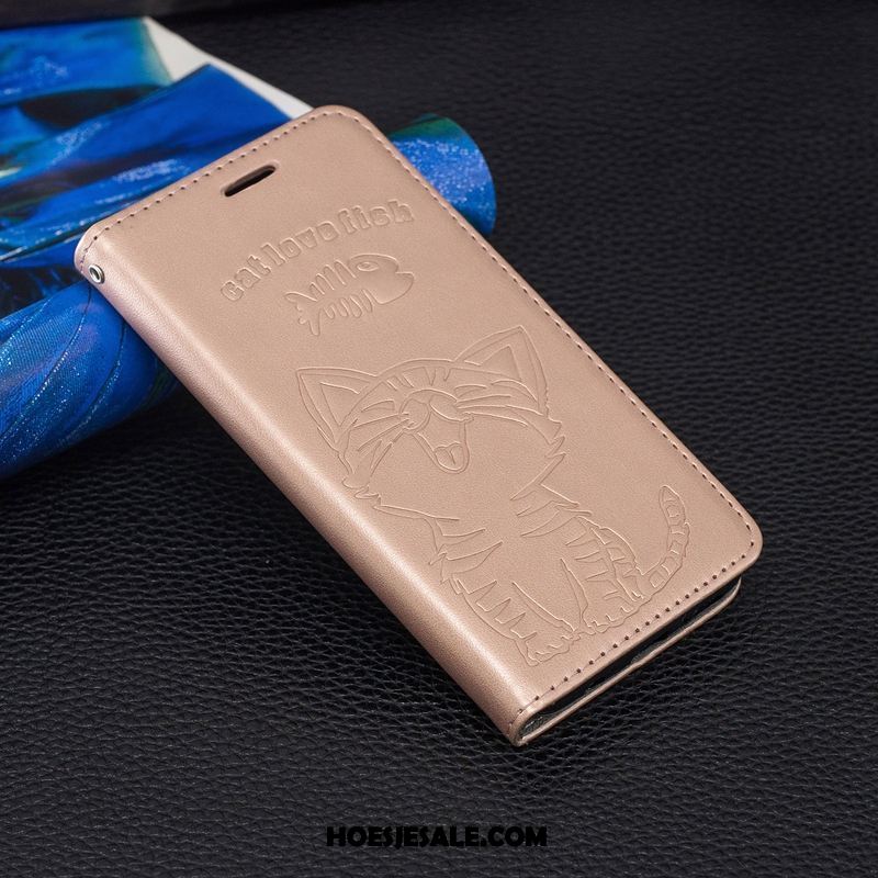 Pocophone F1 Hoesje Leren Etui Folio Hanger Anti-fall Purper Goedkoop