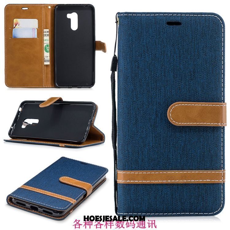 Pocophone F1 Hoesje Purper Trendy Merk Denim Bescherming Folio Aanbiedingen