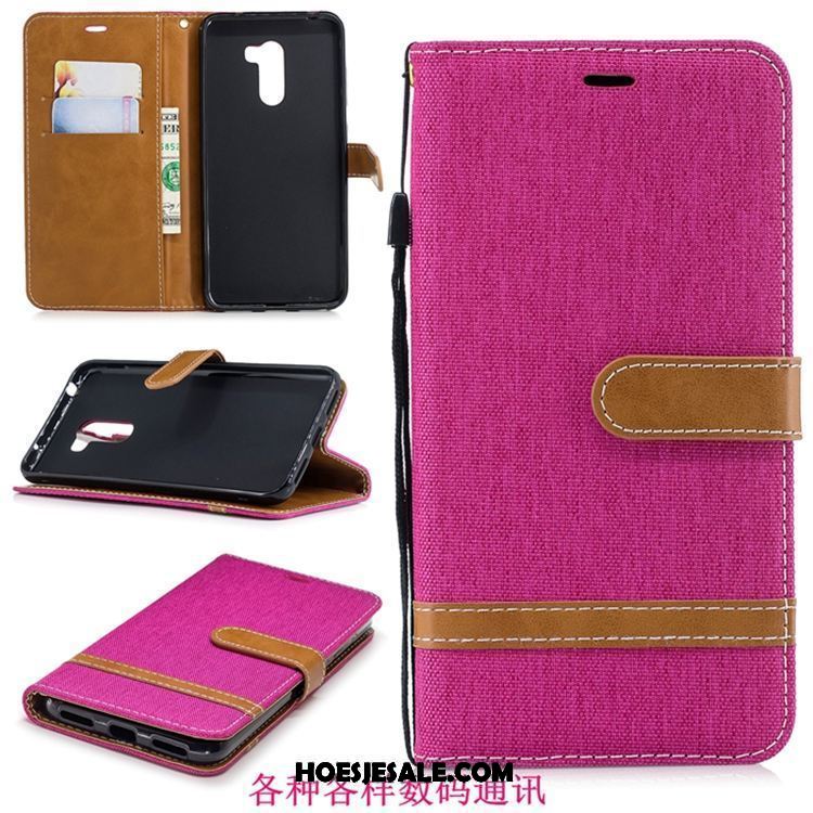 Pocophone F1 Hoesje Purper Trendy Merk Denim Bescherming Folio Aanbiedingen