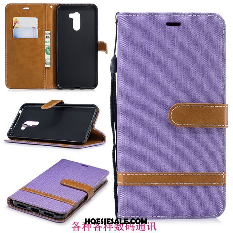 Pocophone F1 Hoesje Purper Trendy Merk Denim Bescherming Folio Aanbiedingen