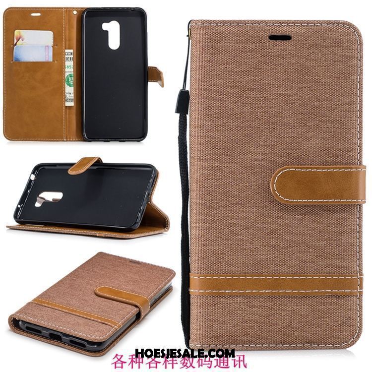 Pocophone F1 Hoesje Purper Trendy Merk Denim Bescherming Folio Aanbiedingen