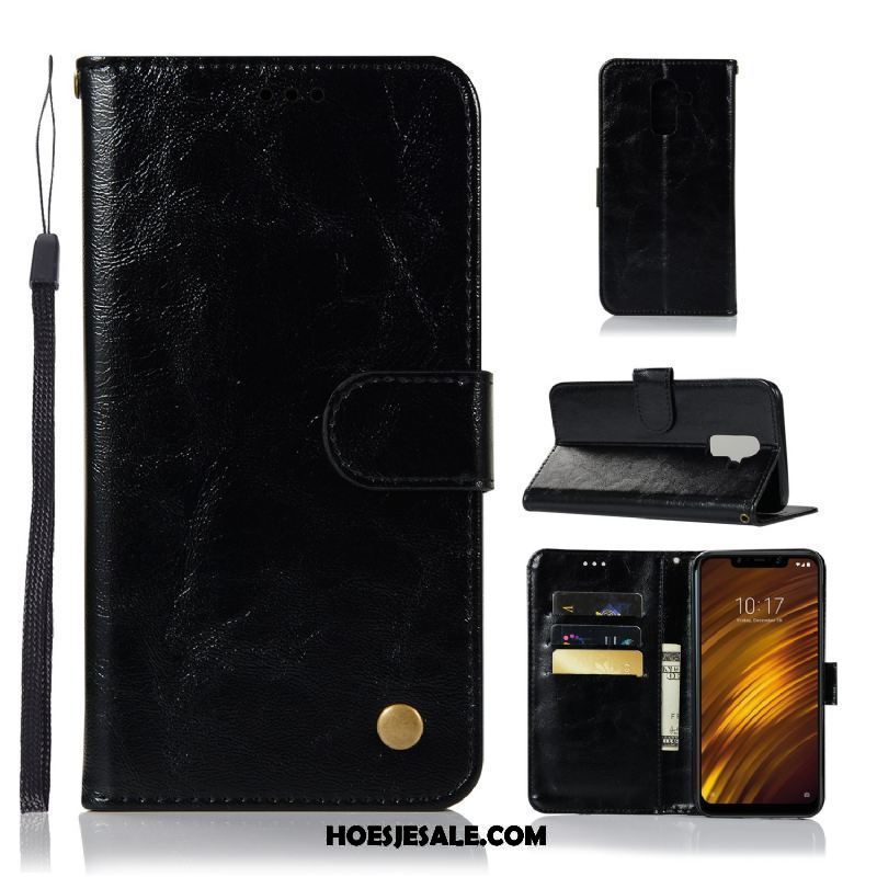 Pocophone F1 Hoesje Wind Mini Vintage Kaart Anti-fall