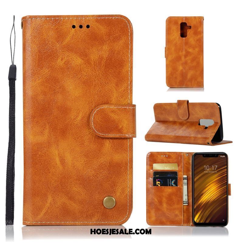 Pocophone F1 Hoesje Wind Mini Vintage Kaart Anti-fall