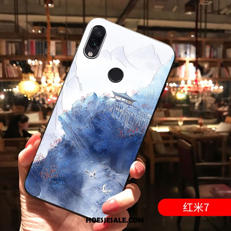 Redmi 7 Hoesje Reliëf Persoonlijk Blauw Hoes Siliconen Goedkoop