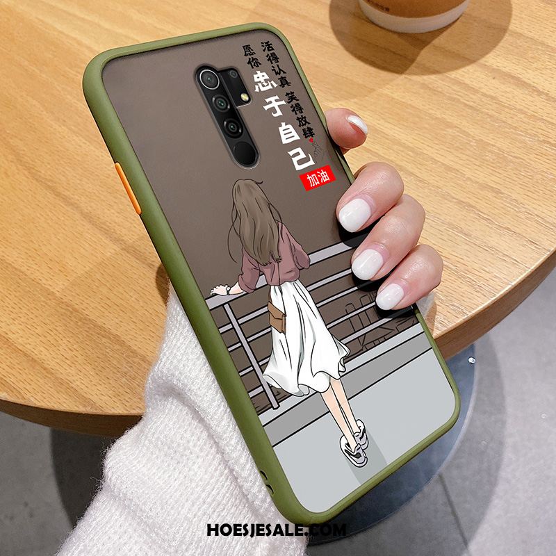 Redmi 9 Hoesje Mode Doorzichtig Persoonlijk Rood Trendy Merk Goedkoop