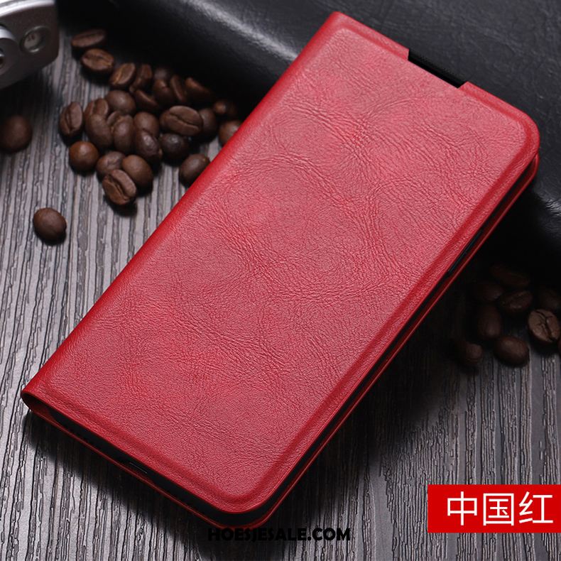 Redmi 9 Hoesje Nieuw Leren Etui Rood Eenvoudige Omkeerbaar Kopen