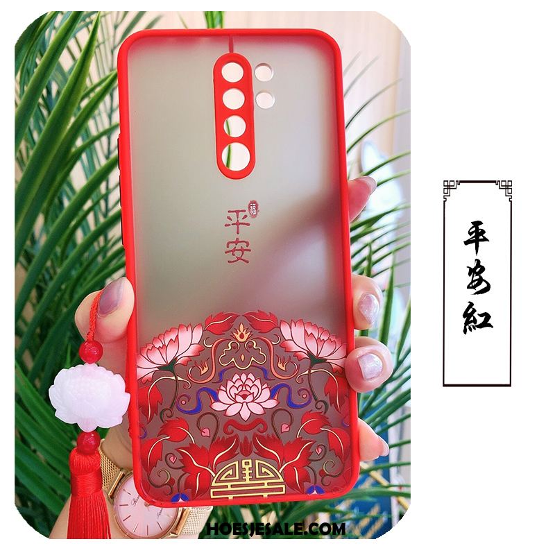 Redmi 9 Hoesje Reliëf All Inclusive Net Red Purper Trend Sale