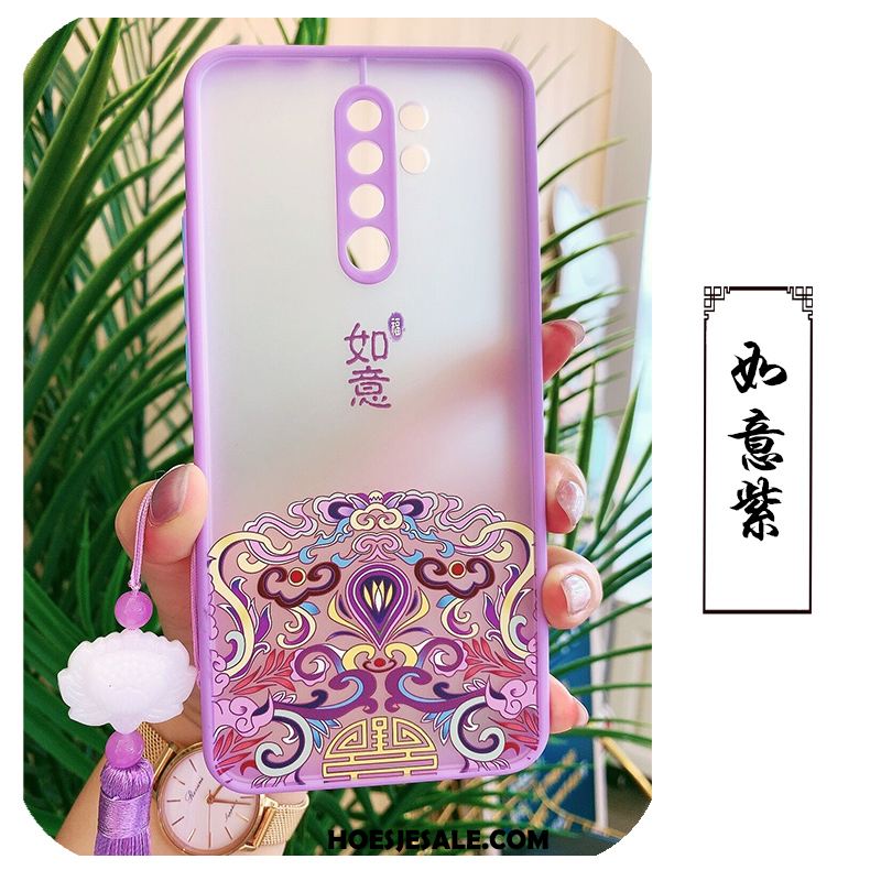 Redmi 9 Hoesje Reliëf All Inclusive Net Red Purper Trend Sale