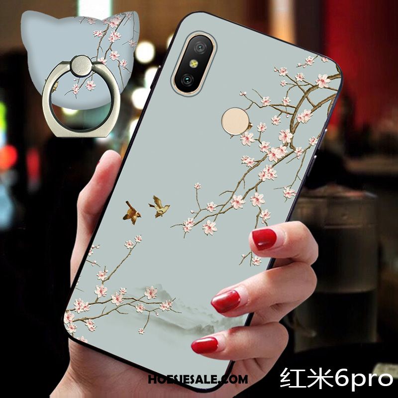 Redmi Note 6 Pro Hoesje Hoes Zacht Anti-fall Chinese Stijl Groen Winkel