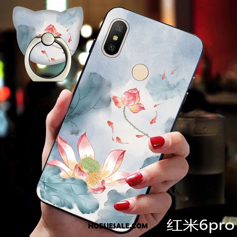 Redmi Note 6 Pro Hoesje Hoes Zacht Anti-fall Chinese Stijl Groen Winkel