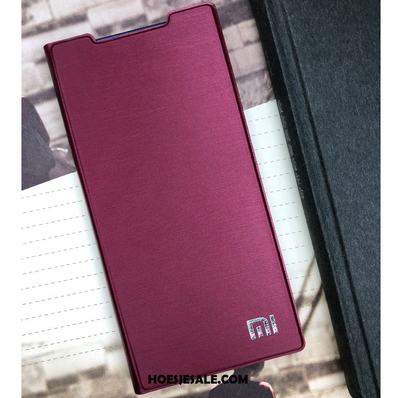 Redmi Note 7 Hoesje Bescherming Hard Leren Etui Folio Mini Winkel