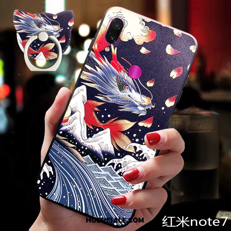 Redmi Note 7 Hoesje Zacht Vintage Chinese Stijl Siliconen Blauw Winkel