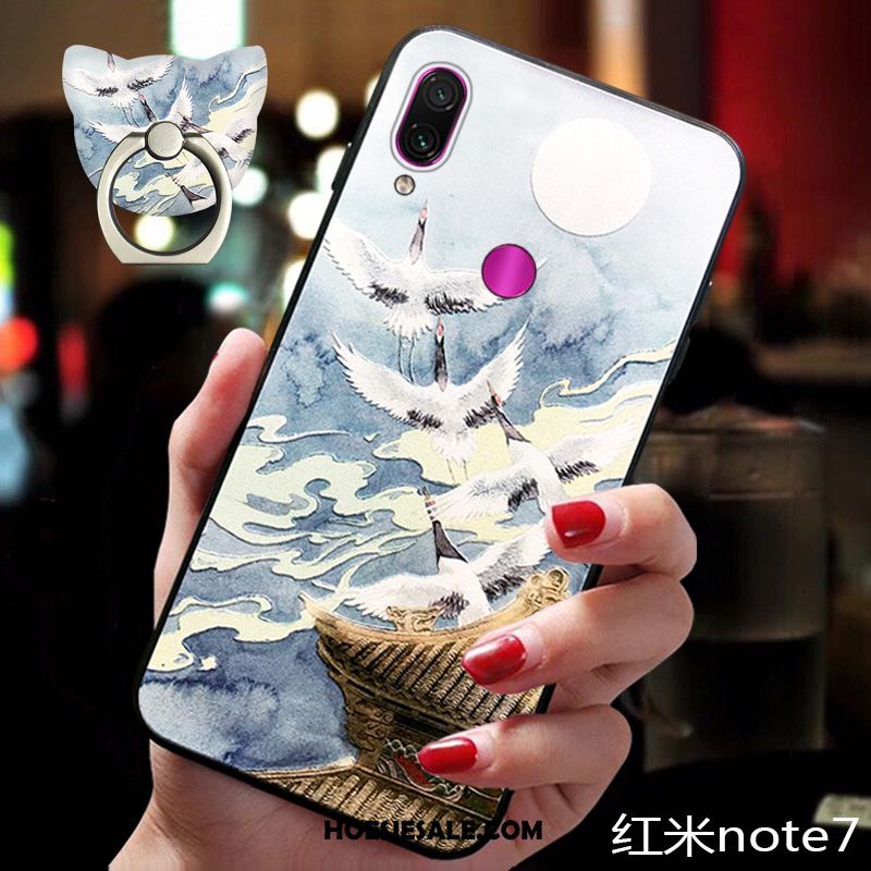 Redmi Note 7 Hoesje Zacht Vintage Chinese Stijl Siliconen Blauw Winkel