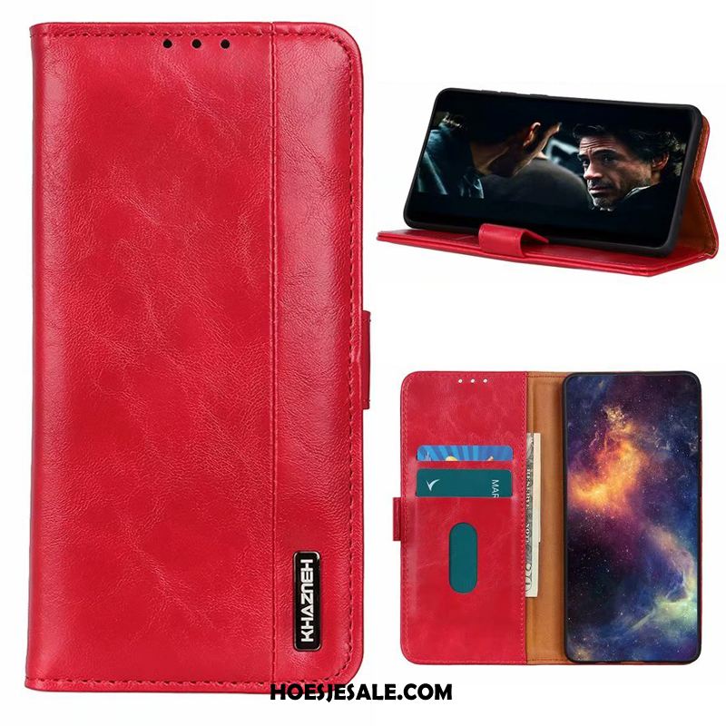 Redmi Note 9 Pro Hoesje Mobiele Telefoon Bedrijf Leren Etui Rood Anti-fall Sale