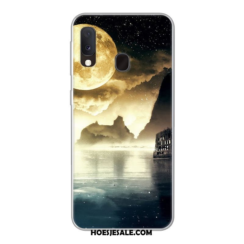 Samsung Galaxy A20e Hoesje Blauw Ster Siliconen Anti-fall Mobiele Telefoon