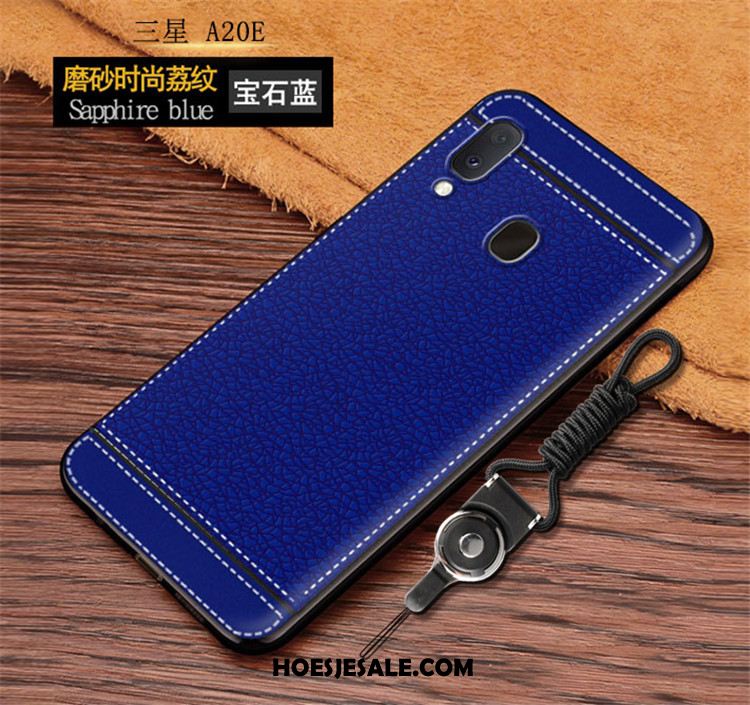 Samsung Galaxy A20e Hoesje Rood Mobiele Telefoon Leren Etui Vintage Soort Aziatische Vrucht Goedkoop