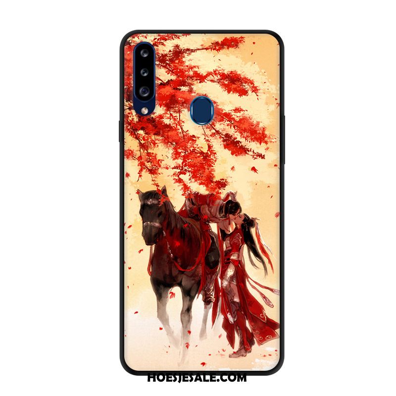 Samsung Galaxy A20s Hoesje Bescherming Spotprent Anti-fall Rood Hoes Online