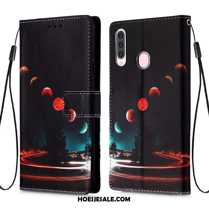 Samsung Galaxy A20s Hoesje Kaart Blauw Zacht Ster Leren Etui Winkel