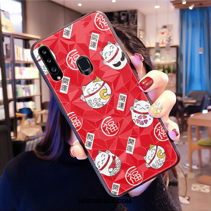 Samsung Galaxy A20s Hoesje Ster All Inclusive Rood Hoes Rijkdom Kopen