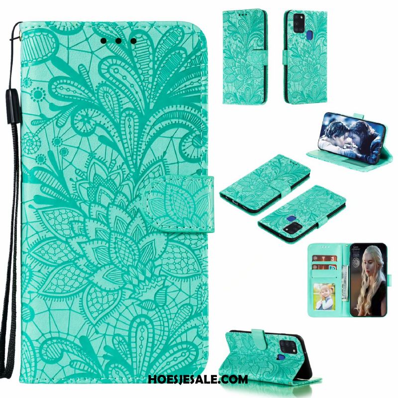 Samsung Galaxy A21s Hoesje Leren Etui Kant Bloemen Mobiele Telefoon All Inclusive Kopen