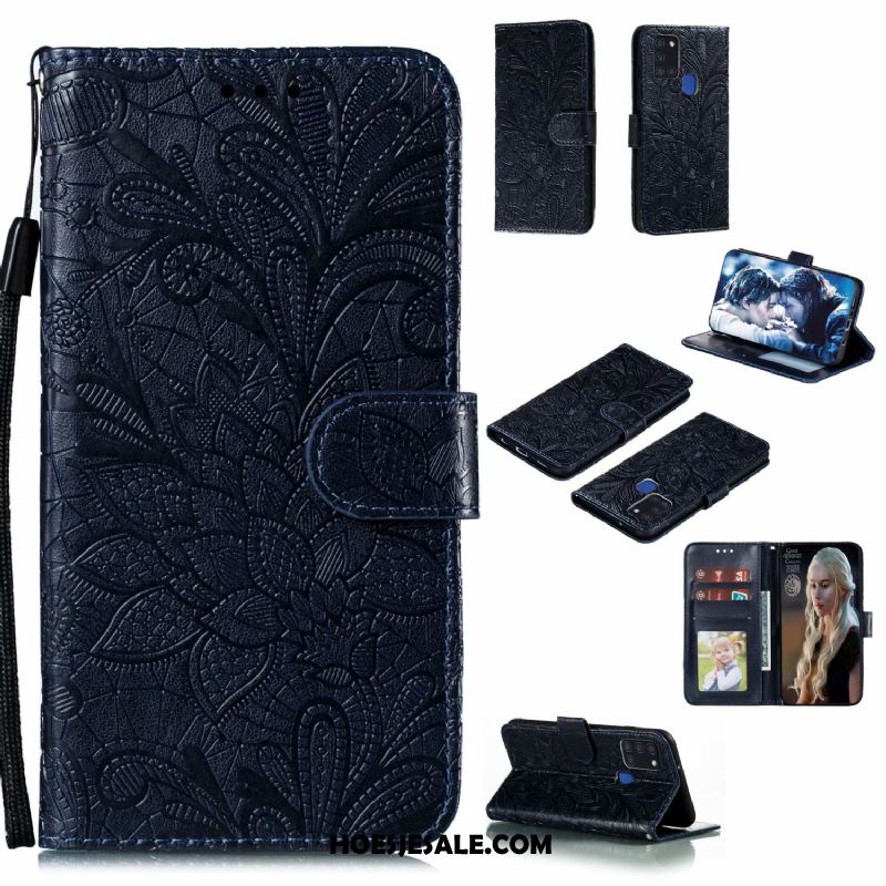 Samsung Galaxy A21s Hoesje Leren Etui Kant Bloemen Mobiele Telefoon All Inclusive Kopen