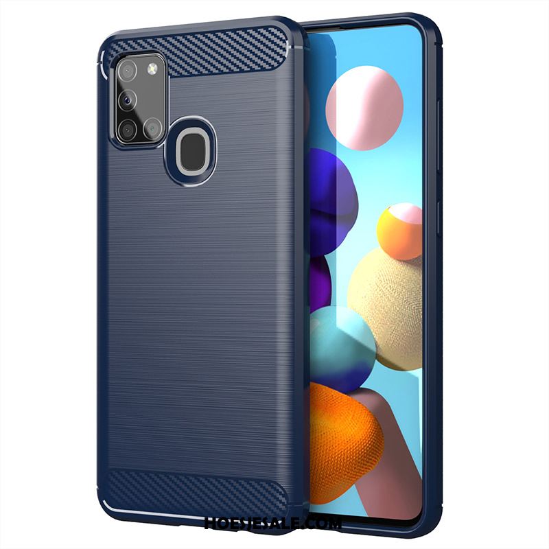 Samsung Galaxy A21s Hoesje Zacht Grijs Ster Zijde Fiber Goedkoop