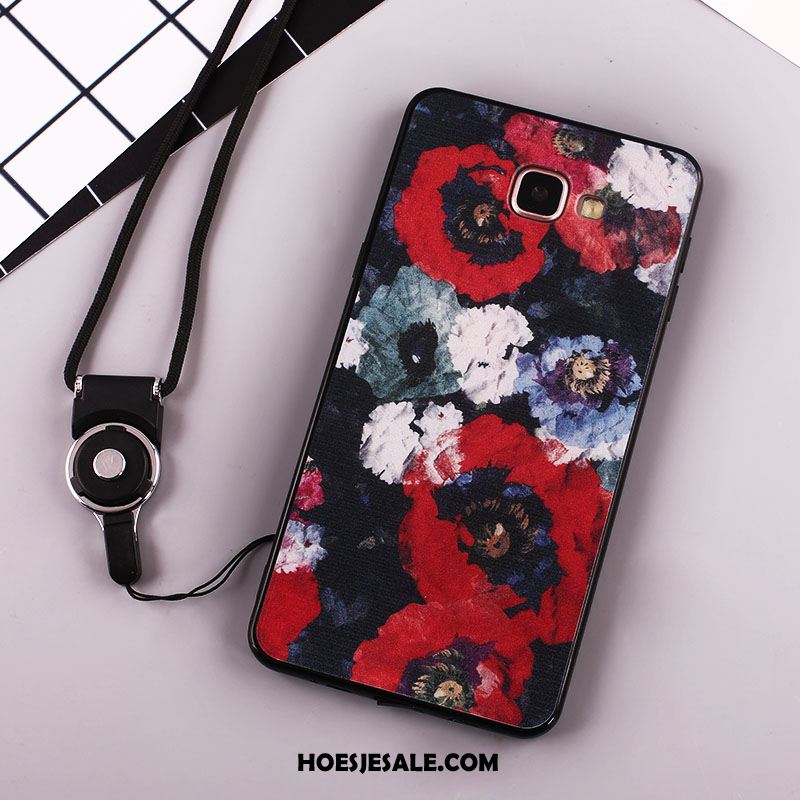 Samsung Galaxy A3 2017 Hoesje Hanger Ster Bloemen Zwart Citroen Sale