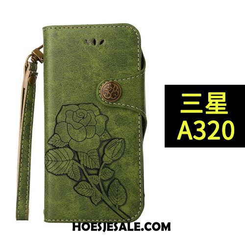 Samsung Galaxy A3 2017 Hoesje Leren Etui Hoes Portemonnee Kaart Folio Goedkoop