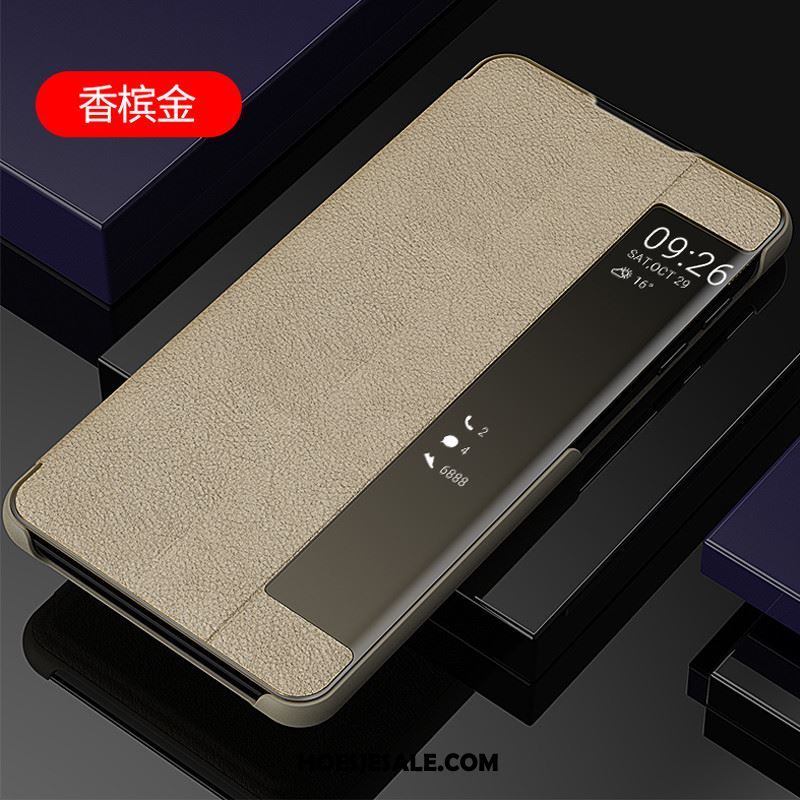 Samsung Galaxy A40s Hoesje Folio Leren Etui Rose Goud Ster Mobiele Telefoon Kopen