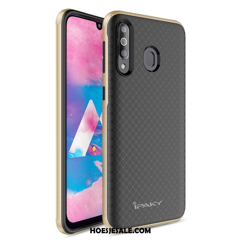 Samsung Galaxy A40s Hoesje Hoes Mobiele Telefoon Geel Siliconen Goud