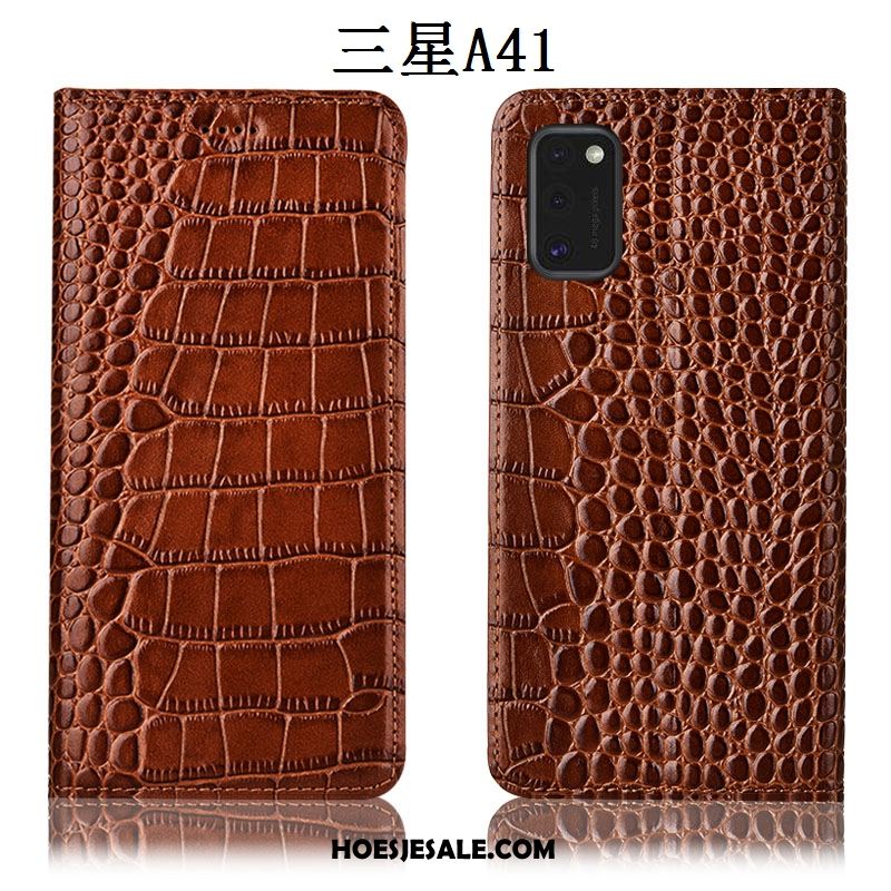 Samsung Galaxy A41 Hoesje Anti-fall Ster Hoes Bescherming Leren Etui Goedkoop